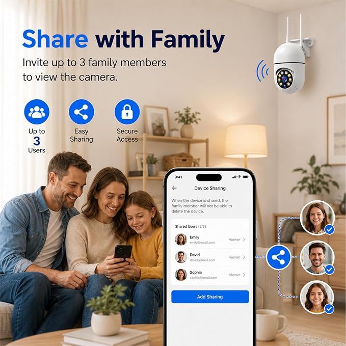 Hawkray Plug-In Indoor Security Camera, 1080P HD WiFi Cam, 360° Pan Tilt, 2.4&5GHz Dual Band, Color Night Vision, AI Human Detection, 2-Way Audio, 24/7 Recording, Smart Home Monitor for Baby Pet Elder