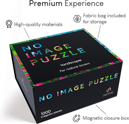 No Image Puzzle 1000 Irregular Pieces Extreme Difficult Jigsaw Challenge Adults Hardest Puzzle No Guide Ultimate Brain Teaser Intermediate Level Landscape Mystery Unique Gift