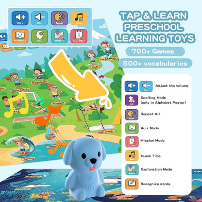 Educational Toys for 3 4 5 6 Year Old, Toddler Learning Posters & Talking Pen Books for Kids 3-5, Learning Toys for Ages 3-6, |Preschool Learning Activities, Gifts for Boys & Girls