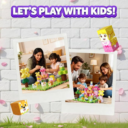 150 PCS Magnetic Blocks, Magnetic Building Blocks Cubes, Princess Magnet Toys for Kids Ages 3+, Magnet Blocks with 4 Bottom Plate for Girls, STEM Toys & Ideal Christmas Birthday Gift