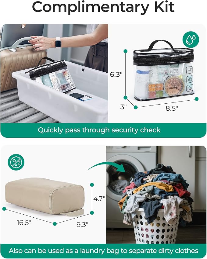 BAGSMART Duffle Bag for Travel, Gym Bag for Women, Weekender Carry on Bag | PVC Wet Pocket, Airline Approved Personal Carry-on Size, Fits Under-seat, One Bag for Gym, Travel, Hospital, Overnight
