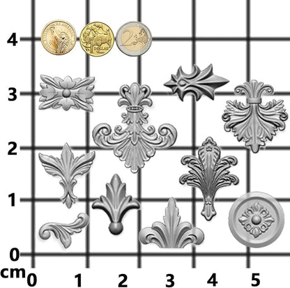 Baroque Medallion Mold for Polyclay Air Dry Clay Plaster