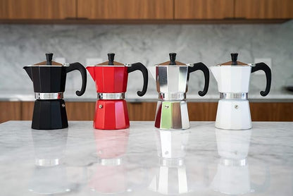 Bellemain Stovetop Espresso Maker, Italian Moka Pot, 3-Cup Silver | Classic aluminum design brews rich espresso at home or camping, with an easy-to-use and easy-to-clean design.