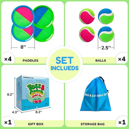 Upgraded Toss and Catch Ball Game Set, Beach Pool Toys Outdoor Games for Kids Toys, Outside Family Lawn Yard Games, for Boys Girls 3 4 5 6 7 8 9 10 11 12 Years Old