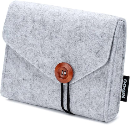 NIDOO Portable Felt Storage Bag, Electronics Accessories Protective Case Pouch for MacBook Power Adapter, Mouse, Cellphone, Cables, SSD, HDD, Power Bank, Portable External Hard Drive, Gray