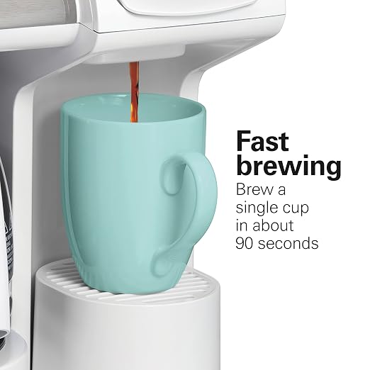 Hamilton Beach FlexBrew Trio 2-Way Coffee Maker, Compatible with K-Cup Pods or Grounds, Combo, Single Serve & Full 12 Cup Coffee Pot, White, Fast Brewing, Removeable Reservoir