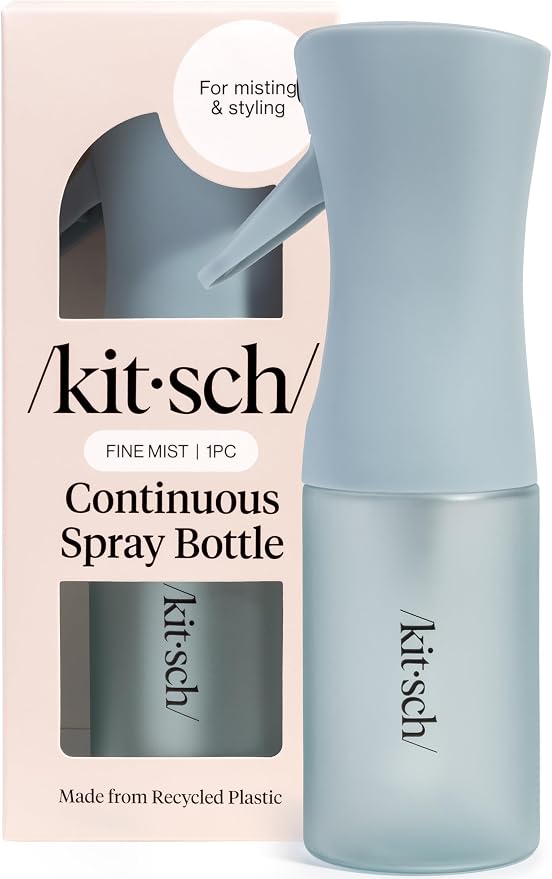 Kitsch Continuous Spray Bottle for Hair – Haze Blue, 150ml | Fine Mister Spray Bottle & Water Spray Bottle – Recycled Hair Spray Bottle – Spray Bottles for Cleaning, Styling, & More