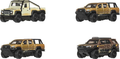 Matchbox Toy Cars, Desert Chase Escape 4-Pack of 1:64 Scale Die-Cast SUVs from the Movie, Includes Toyota 4Runner with Exclusive Deco, Collectible Set