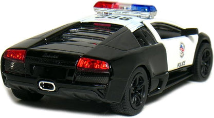 KiNSMART Lamborghini Murcielago LP640 1:36 Scale 5" Die Cast Model Super Sports Car Toy (Black Police)