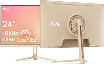 Pixio PX246 Wave Beige 24 inch 120Hz Refresh Rate FHD 1080p Resolution IPS Panel 4ms GTG Response Time Gaming Monitor with Adaptive Sync