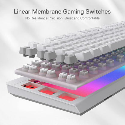 Redragon K512 RGB Membrane Gaming Keyboard, 6 Macro Keys & Easy Media Wheel | Dedicated Scroll Controls, No Software Needed 6 On-the-Fly Combos for Extensive Games, 13 Backlight Modes, Wrist Support