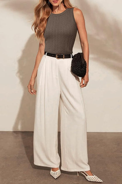 Arach&Cloz Women's Wool Blend Sweaters Non See Through Summer Business Casual Tank 2026