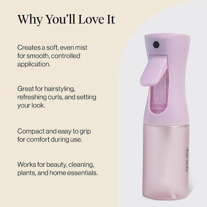Kitsch Continuous Spray Bottle for Hair – Sheer Violet, 150ml | Fine Mister Spray Bottle & Water Spray Bottle – Recycled Hair Spray Bottle – Spray Bottles for Cleaning, Styling, & More