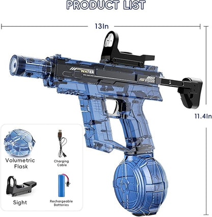 Electric Squirt Water Gun for Adults & Kid, Automatic Water Blaster Toy with Battery Powered, Long Range & High Capacity, Powerful Water Pistol for Outdoor Pool Beach Backyard Play Water Game