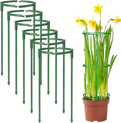 12Packs Plant Support Stakes Half Round Plant Stakes for Indoor Plants, Stackable 3 Tier Garden Flower Support, Plant Cages for Tomato,Monstera, Peony, Hydrangea, Climbing Plants