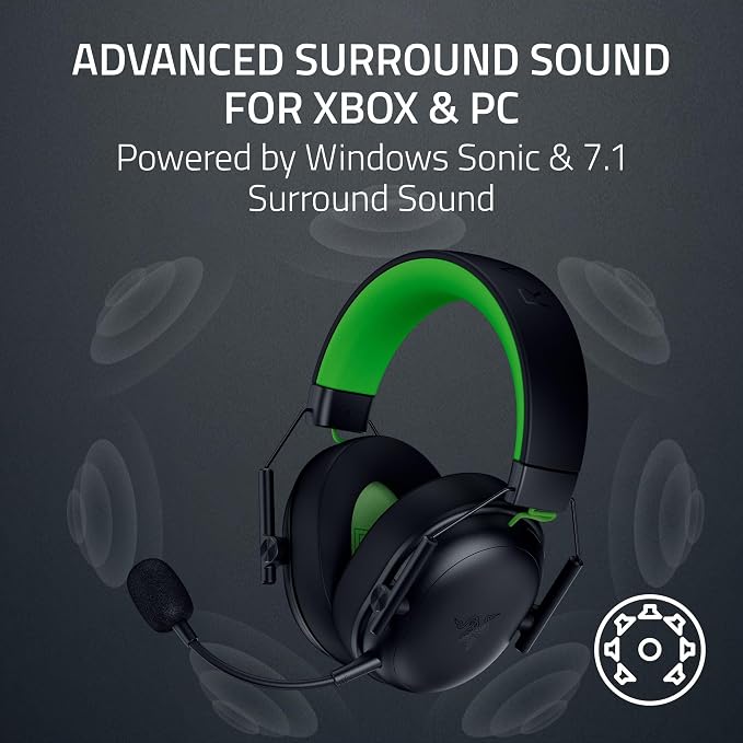 Razer BlackShark V3 X HyperSpeed Wireless Xbox Gaming Headset, Black | 50mm Drivers, Cardioid Mic, 2.4 GHz, Bluetooth, Works with PC, Mac, PS5, Nintendo Switch, Smartphone, 70 Hr Battery