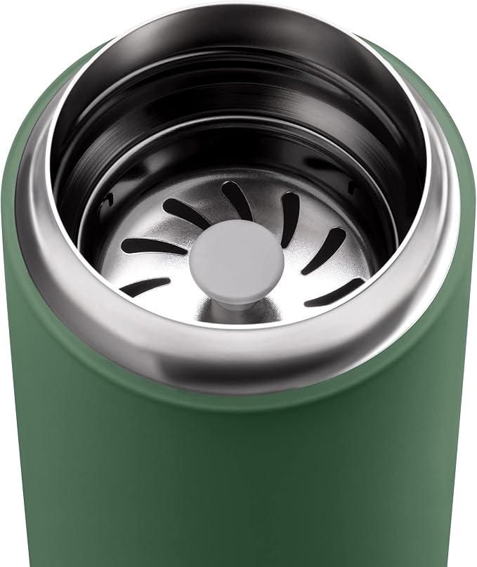 Fellow Carter Move Ceramic Lined Travel Coffee Mug 16 oz - Leak-Proof Lid | No Metallic Taste, Dishwasher Safe, Hot 12Hr Cold 24Hr, Stainless Steel Tumbler, BPA-Free, Fits Cup Holders, Cargo Green
