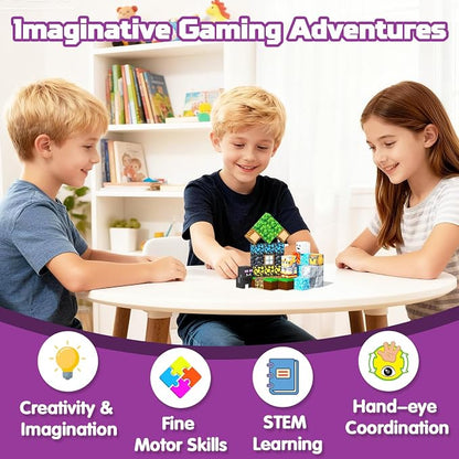 Magnetic Blocks, 48PCS Magnetic Tiles Building Blocks, Magnet Cubes STEM Sensory Game Toys Christmas Birthday Gifts for Kids Girls Boys Age 3+ (Forest Lava)