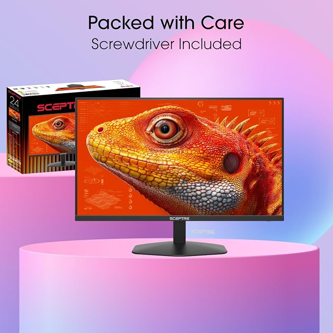 New! Sceptre 24-inch Prime Gaming Monitor DisplayPort x2 165Hz HDMI x2 165Hz Build-in Speakers, Machine Black 2027 (E248B-FW165T Series)