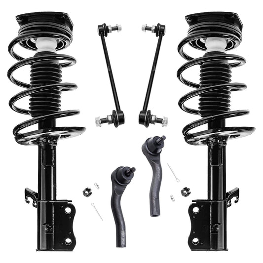 Detroit Axle - 6pc Front Struts Kit for 2007-2012 Nissan Sentra [Base S SL SR] Complete 2 Front Struts with Coil Spring 2 Sway B