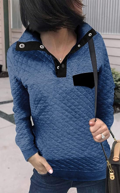 BTFBM Women Fashion Quilted Pattern Lightweight Zipper Long Sleeve Plain Casual Ladies Sweatshirts Pullovers Shirts Tops