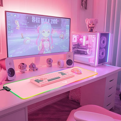BladeHawks Extra Large RGB Gaming Mouse Pad-14 Light Modes, Extended Soft LED Mouse Pad, Anti-Slip Rubber Base, Computer Keyboard Mousepad Mat (31.5 x 12 Inch)