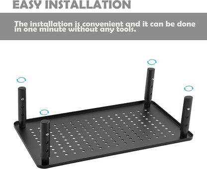 Monitor Stand for Desk Monitor Riser, Adjustable Laptop Riser, Desk Organizer Desktop Printer Laptop Storage Shelf, Mesh Metal Computer Item Stand (2 Pieces)(14.5" Lx9.3 W/Piece)