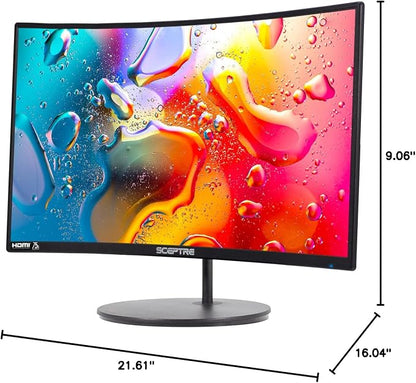 Sceptre Curved 24-inch Gaming Monitor 1080p R1500 98% sRGB HDMI x2 VGA Build-in Speakers, VESA Wall Mount Machine Black (C248W-1920RN Series)