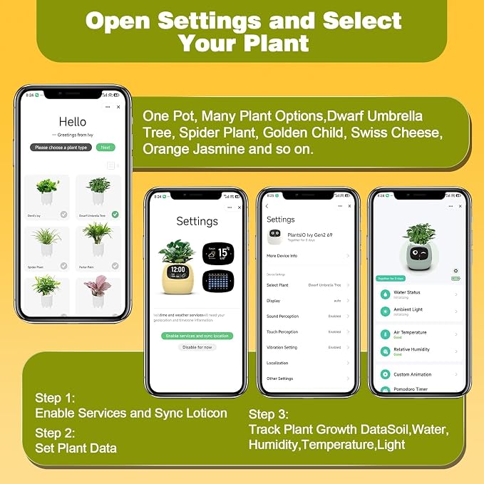 Upgraded AI Smart Flower Pot Multi-Emotion Interactive Digital Display Self Watering Planter Robot Flower Pot Supports 50+ Plants Decor for Desk Home Pet Office(Yellow)