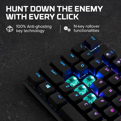 HyperX Alloy Origins Core - Tenkeyless Mechanical Gaming Keyboard, Software Controlled Light & Macro Customization, Compact Form Factor, RGB LED Backlit, Tactile HyperX Aqua Switch,Black