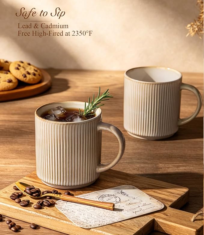 GBhome Coffee Mugs Set of 6，16 oz Coffee Cups with Handle | Cups for Latte, Tea, Cocoa & Milk, Ideal for Daily Use & Gifts, Microwave & Dishwasher Safe, Cappuccino