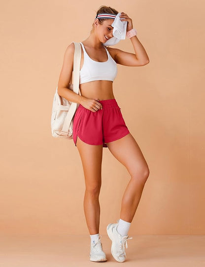 Blooming Jelly Women's Quick-Dry Running Shorts Workout Sport Layer Active Shorts with Pockets 1.75"