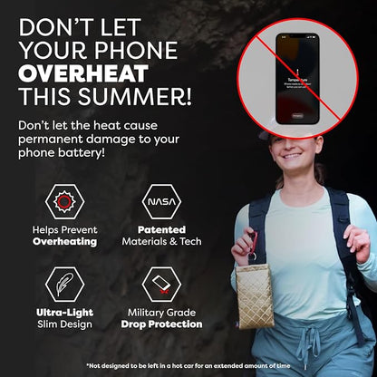 PHOOZY Apollo II Thermal Phone Case with NASA-Derived Technology - Extends Battery Life 4X in Hot or Cold Weather - Military Grade 8-Foot Drop Protection Insulated Pouch - Medium Gold