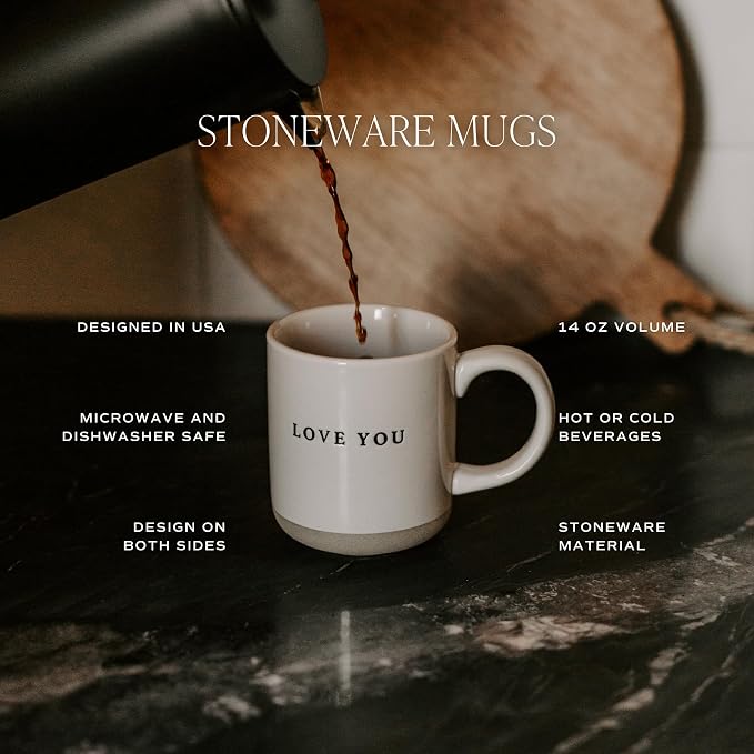 Sweet Water Decor Dog Mom Stoneware Coffee Mugs - 14Oz Cute Coffee Mugs for Hot and Cold Drinks - Dishwasher and Microwave Safe - Mothers Day Gift - Ideal for Tea and Espresso
