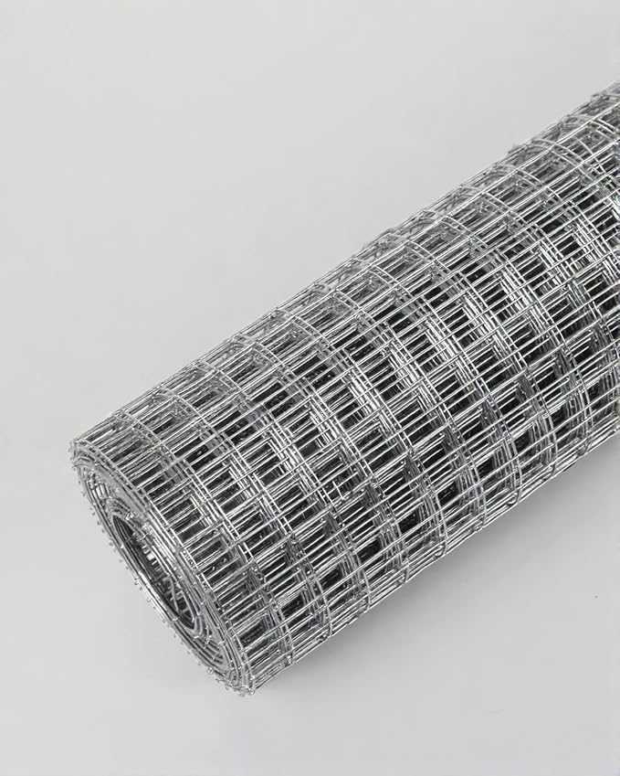 Hardware Cloth 24in x 10ft 1/2 Inch 19 Gauge, Hot-Dipped Galvanized Welded Wire Mesh, Low Carbon Steel, Animal Cage Wire Netting, Garden Wire Mesh