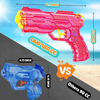 Water Squirt Guns Toys for Kids: Leakproof Super Water Gun for Boys Girls Adults - Small Outdoor Water Gun Toy for Pool Beach Swimming Summer Games Yard Party (2 Pack)