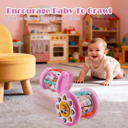 Baby Girl Toys 0-6 Months, Babies Outer Space Projector Rotating Musical Light Up Tummy Time Toy 6-12 Months, Crawling Learning Infant Toy for Toddlers 1 2 3 Years Old Newborn Birthday Gifts