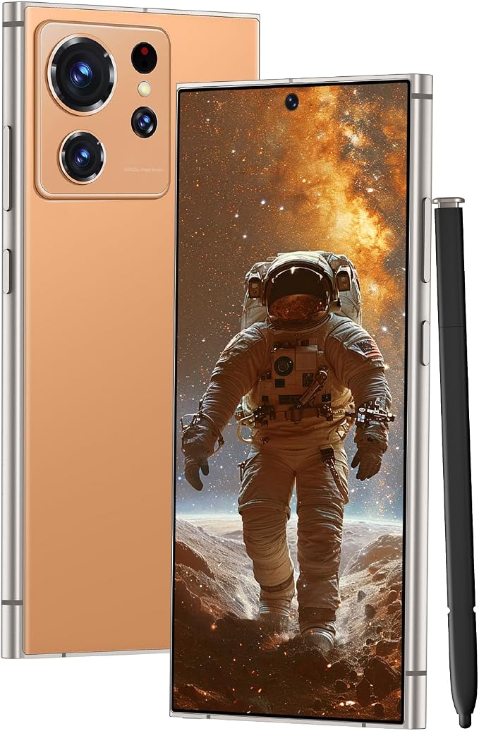 S24 Ultra Unlocked Cell Phones Smartphone with Built-in Pen 8+256GB Android 13 Phones 6.8" HD Screen Dual SIM 108MP+48MP Camera (Oranges)