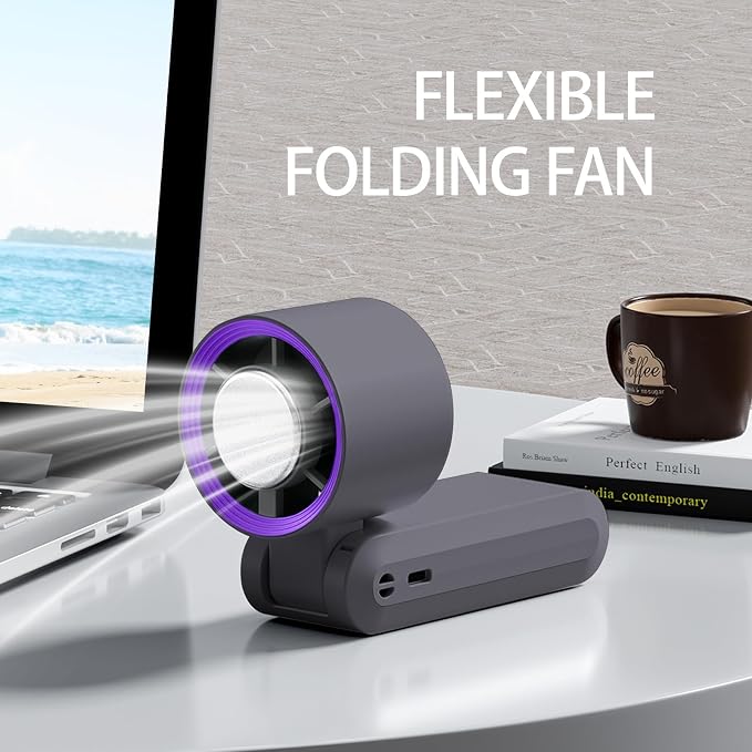 Handheld Fan, Portable Handheld Fan with Ice Function, mini personal fan, Turbo Powerful Rechargeable Fans,1-199 Speed, Foldable, for Women Men Outdoor Indoor travel essentials(Grey)