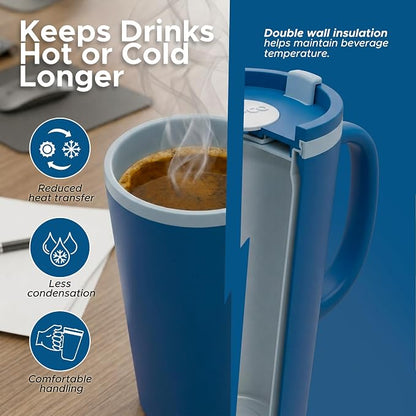 Copco Cone Cone Desk Mug 16 Oz - Blue & Green, Set of 2
