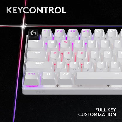 Logitech G PRO X 60% Wireless Gaming Keyboard (Tactile Optical) - White | Ultra compact TKL, for Windows PC, LIGHTSYNC RGB, dual-shot PBT keycaps, GX optical switches