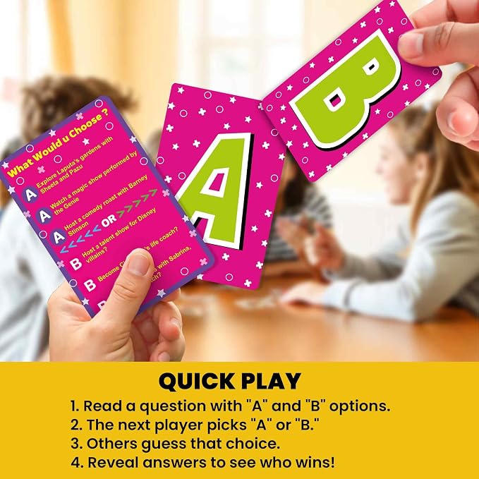 QUOKKA Pop Culture Card Game for Teens, Kids, Adults – 500+ Trendy Questions About Music, Movies & Internet Fun | What Would You Choose Challenge | Funny Party & Family Night Game, Travel & Sleepovers