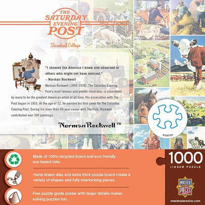MasterPieces 1000 Piece Jigsaw Puzzle for Adults, Family, Or Youth - Farmland Collage - 19.25"x26.75"