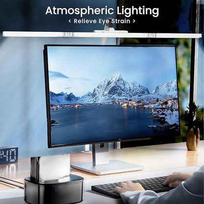 Led Desk Lamp for Home Office, Ultra Bright Touch-Dimming Architect Table Lamp with Clamp, 24W Adjustable Foldable Three Swing Arm Eyecare Led Desk Light with Infrared Sensor -White