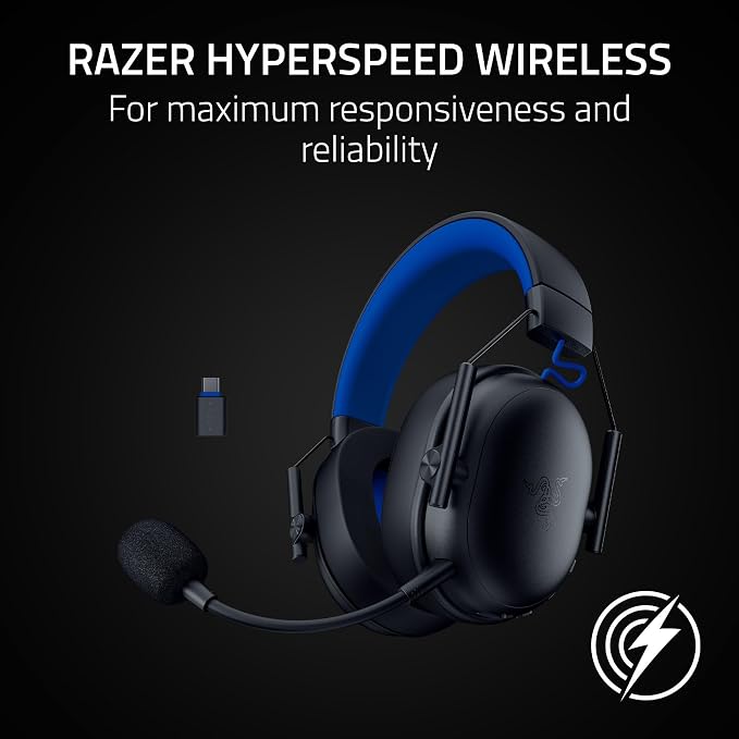 Razer BlackShark V3 X HyperSpeed Wireless PS5 Gaming Headset, Black | 50mm Drivers, Cardioid Mic, 2.4 GHz, Bluetooth, Works with PC, Mac, Nintendo Switch, Smartphone, 70 Hr Battery