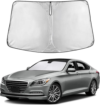 EcoNour Windshield Sunshade Compatible for Hyundai Genesis 2015 2016, Sun Visor for Front Windshield & Window Sun Shade Cover, UV Heat Blocker & Protector, Car Accessories