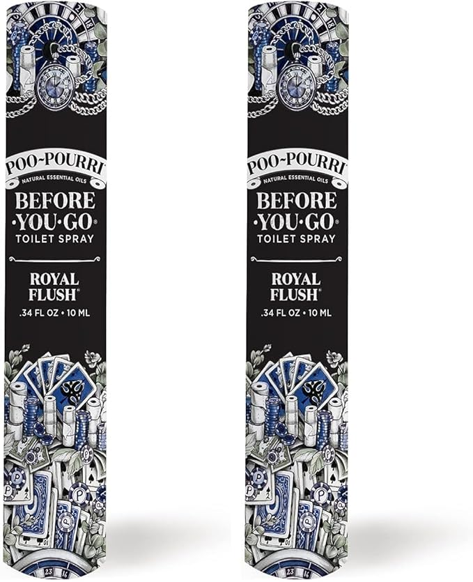 Poo-Pourri Before-You-Go Toilet Spray, Royal Flush, Travel Size 10 mL - Eucalyptus and Spearmint (Pack of 2)