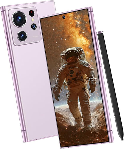 S24 Ultra Unlocked Cell Phones Smartphone with Built-in Pen 8+256GB Android 13 Phones 6.8" HD Screen Dual SIM 108MP+48MP Camera (Pink)