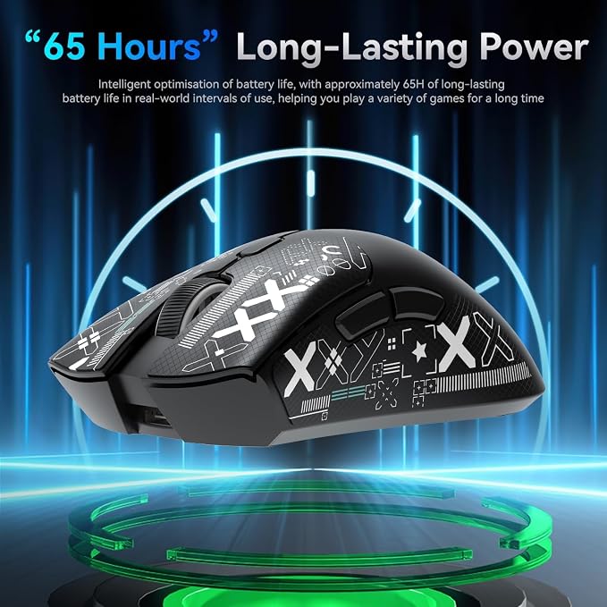 ATTACK SHARK X68HE 60% Wired RT 8K Keyboard+Wireless R1 Mouse-Black Contour | Adjustable Actuation,Hall Effect Mechanical Magnetic Switch,Coiled Cable,USB C/2.4Ghz/BT Ultralight 18K DPI Mice for PC Gamer