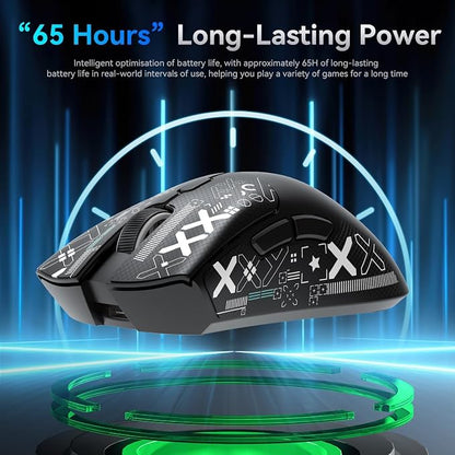 ATTACK SHARK X68HE 60% Wired RT 8K Keyboard+Wireless R1 Mouse-Black Contour | Adjustable Actuation,Hall Effect Mechanical Magnetic Switch,Coiled Cable,USB C/2.4Ghz/BT Ultralight 18K DPI Mice for PC Gamer